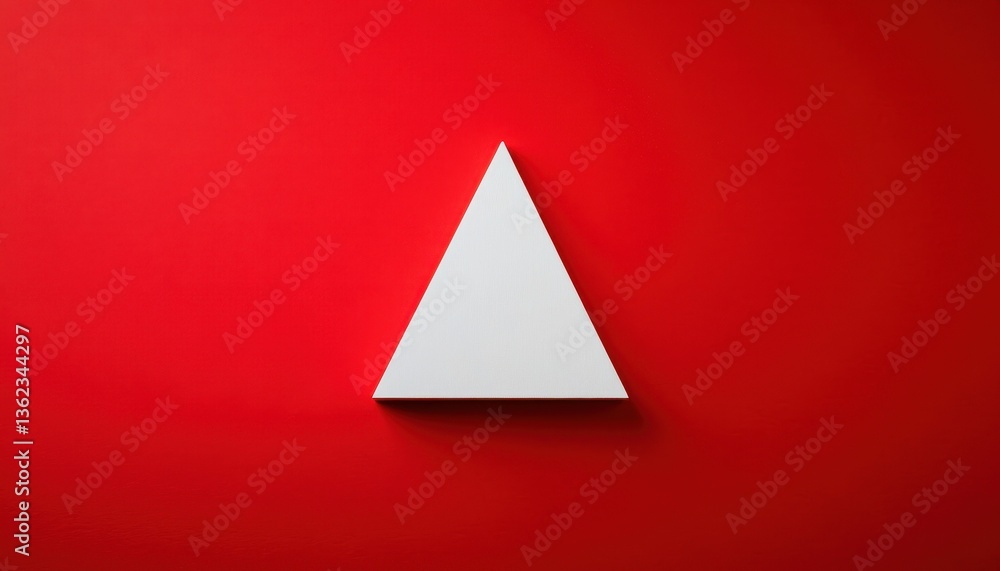 Aufkleber white triangle on red background minimalist geometric design