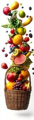 Vibrant fruit display kitchen food photography bright lighting aerial view healthy eating concept