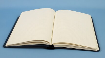 Fototapeta premium Open Dot Grid Notebook Mockup on Blue Background