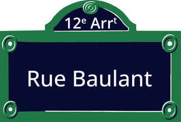 12e Arrt, Elegant Parisian Street Sign