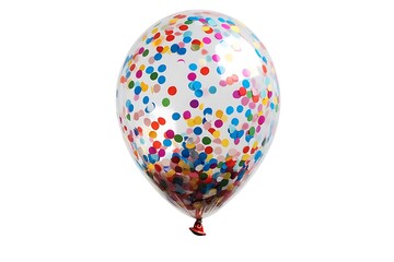 Transparent Balloon Filled with Confetti, Isolated on White