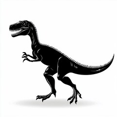 Fototapeta premium Fierce Velociraptor Silhouette with Extended Claws and Menacing Posture