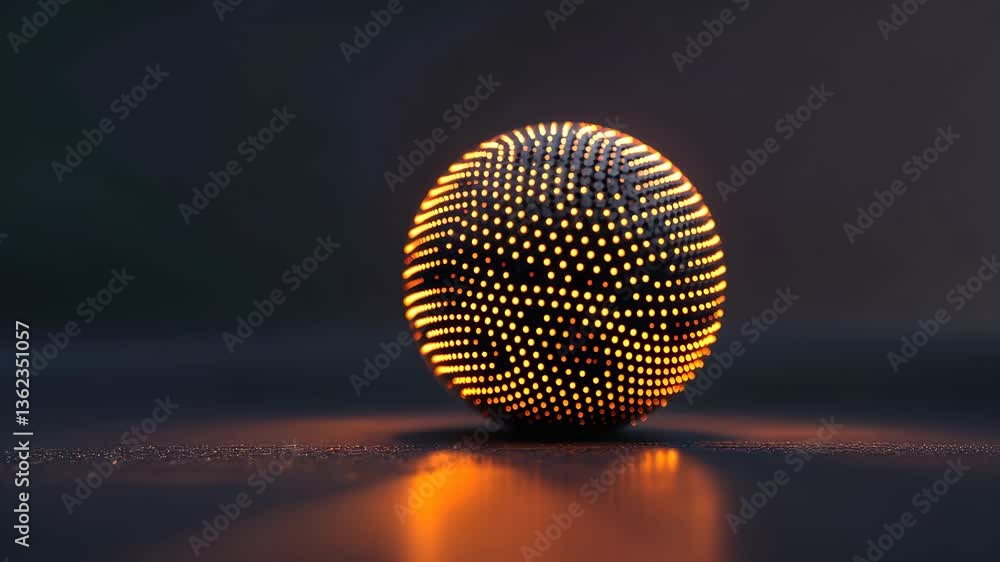 Aufkleber glowing sphere of illuminated dots creates futuristic pattern against dark background, evoking innov