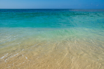 View of turquoise tropical waters of Oahu, Hawaii