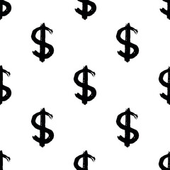 Seamless pattern with dollar currency symbol for decorative print, wrapping paper, greeting cards, wallpaper and fabric