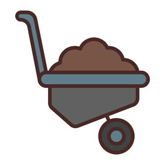 Wheelbarrow Vector Icon Design