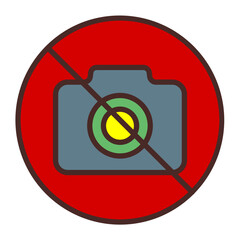 No Camera Vector Icon Design
