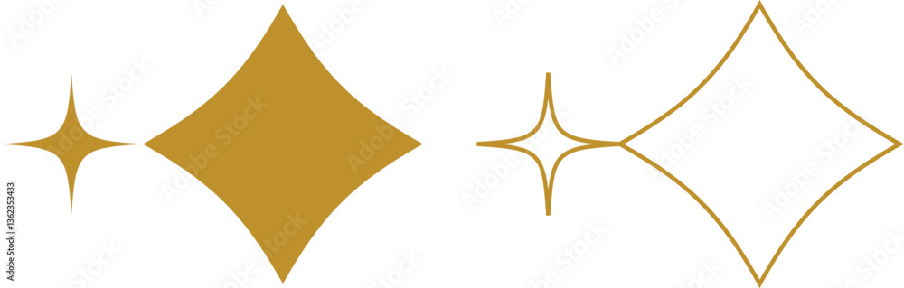 Aufkleber sparkle icon set isolated on transparent background. flat and line style collection vectors for deco
