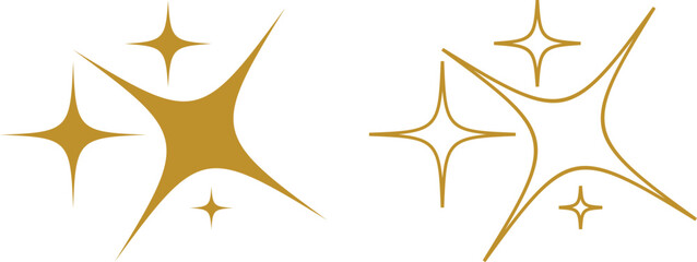 Sparkle icon set isolated on transparent background. flat and line style collection vectors for decoration. stars sparkles icon for your web site design, logo, app, UI. stars black symbol. glint sign.