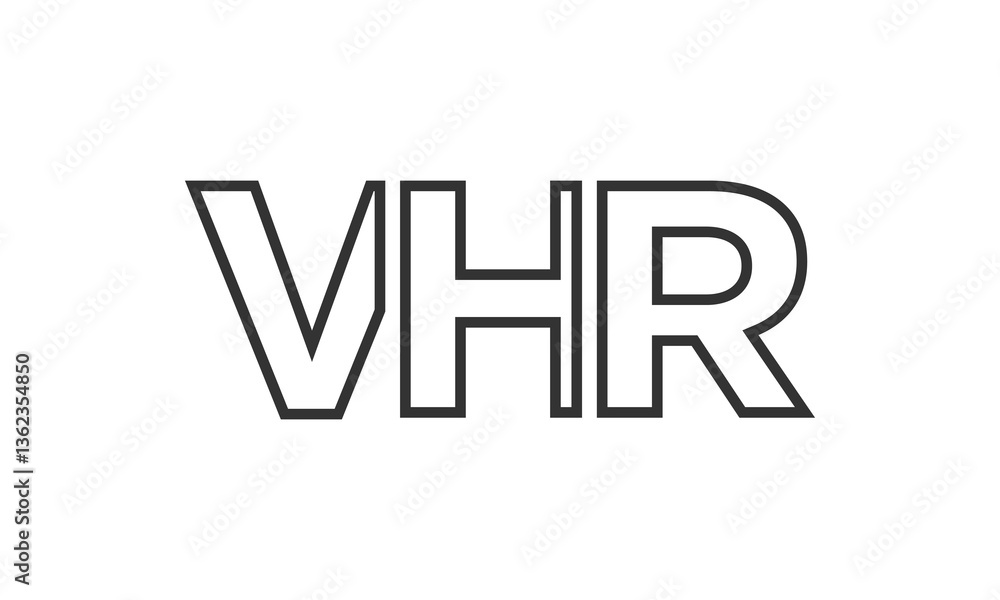 Poster vhr logo design template with strong and modern bold text. initial based vector logotype featuring s