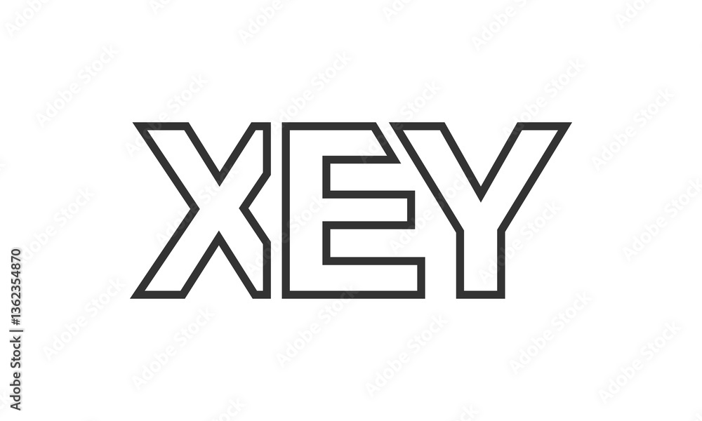 Poster xey logo design template with strong and modern bold text. initial based vector logotype featuring s
