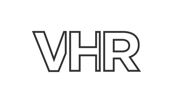 VHR logo design template with strong and modern bold text. Initial based vector logotype featuring simple and minimal typography. Trendy company identity.
