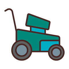 Lawn Mower Vector Icon Design