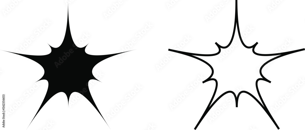 Aufkleber sparkle icon set isolated on transparent background. flat and line style collection vectors for deco
