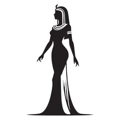 Refined Cleopatra silhouette, a tribute to the queen - Cleopatra illustration - Cleopatra vector - Egyptian queen silhouette - Egyptian silhouette

