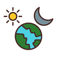 Day And Night Vector Icon Design