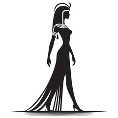 Timeless Cleopatra silhouette, capturing the golden age - Cleopatra illustration - Cleopatra vector - Egyptian queen silhouette - Egyptian silhouette


