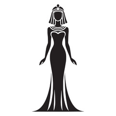 Famous Cleopatra silhouette, the last great pharaoh - Cleopatra illustration - Cleopatra vector - Egyptian queen silhouette - Egyptian silhouette

