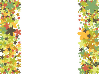 Floral Border Background with Warm Colors and Empty Space for Text