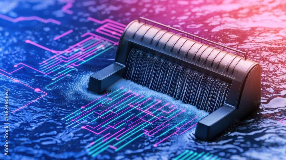 Poster digital technology with abstract pattern and roller tool