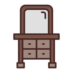 Dressing Table Vector Icon Design