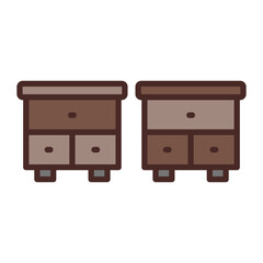 Bedside Table Vector Icon Design