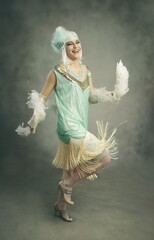 Dancing flapper woman
