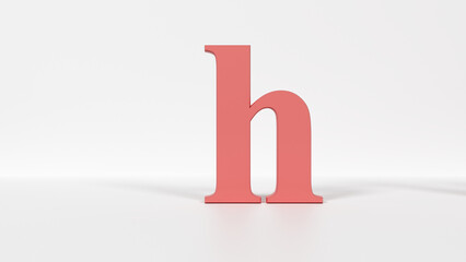8K 3D Lowercase Letter h – High-Resolution Alphabet Flash Card and Typography Render