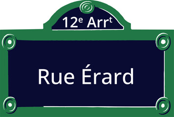 12e Arrt, Elegant Parisian Street Sign