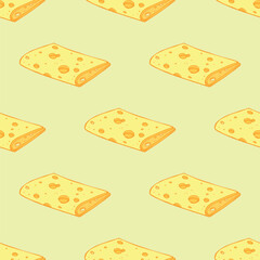 Seamless pattern with cheese doodle for decorative print, wrapping paper, greeting cards, wallpaper and fabric