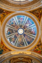 Obraz premium View of frescoes decorating the dome ceiling of Sant´Ignazio di Loyola church in Rome