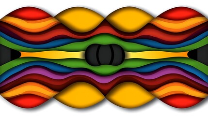 Abstract artistic design with layered colorful and curved shapes