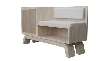 3d side shoe rack wood textured illustration design