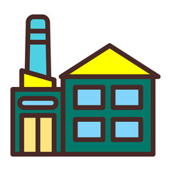 Industrial Building Vector Icon Design