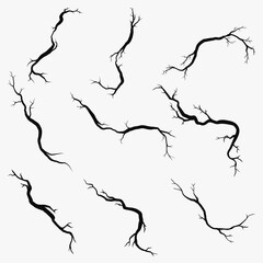 wall cracks Vector shape decoration illustration