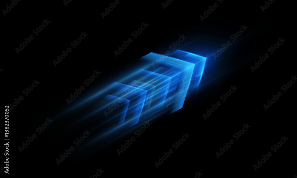Poster dynamic movement of high-speed arrow of light energy. vector