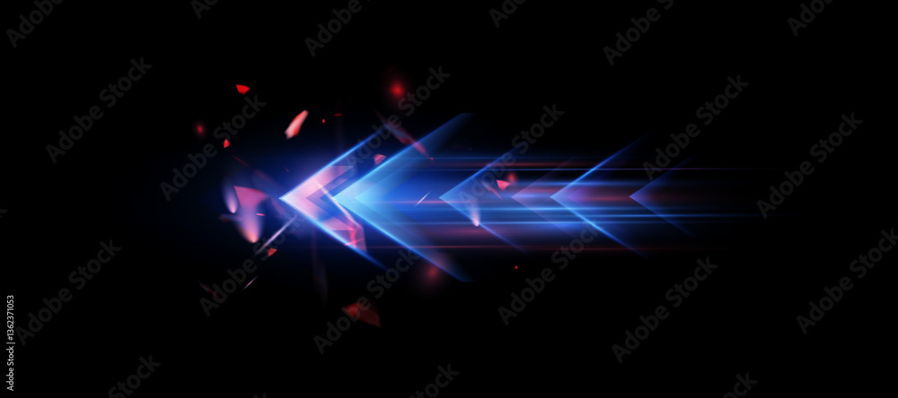 Poster Dynamic movement of high-speed arrow of light energy. Vector