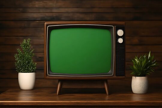 Retro TV on Wooden Table (3)