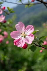 Obraz premium there is a pink flower that is on a tree branch