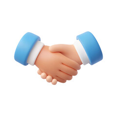 A simple image of two cartoon hands clasping in a handshake, symbolizing agreement, partnership, and cooperation, rendered in a clean and modern style.