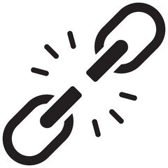 Broken Chain Glyph Icon