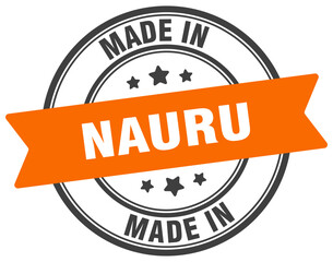 Made in Nauru round sign. Made in Nauru stamp.