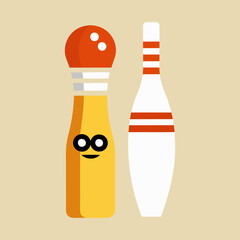 Vector illustration of two skittles in a funny style