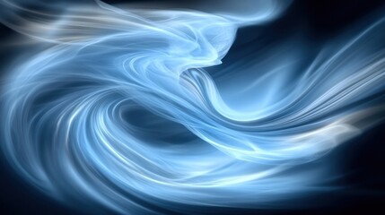 Abstract Blue Flowing Forms