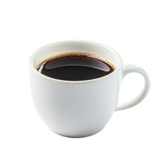 a cup with hot coffee on a white background, png