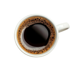 a cup with hot coffee on a white background, png