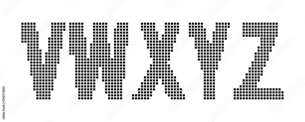 Aufkleber a high-contrast digital font with a unique pixelated grid structure. ideal for tech-inspired project