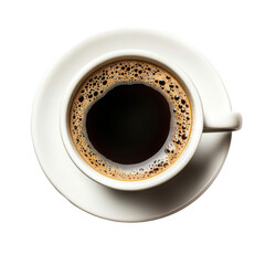 a cup with hot coffee on a white background, png
