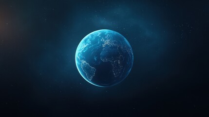 Obraz premium Stunning Overhead View of Earth with Illuminated Continents and Starry Background for Creative Projects and Environmental Themes