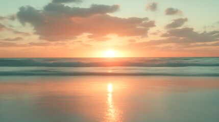 Golden Sunset over Gentle Waves